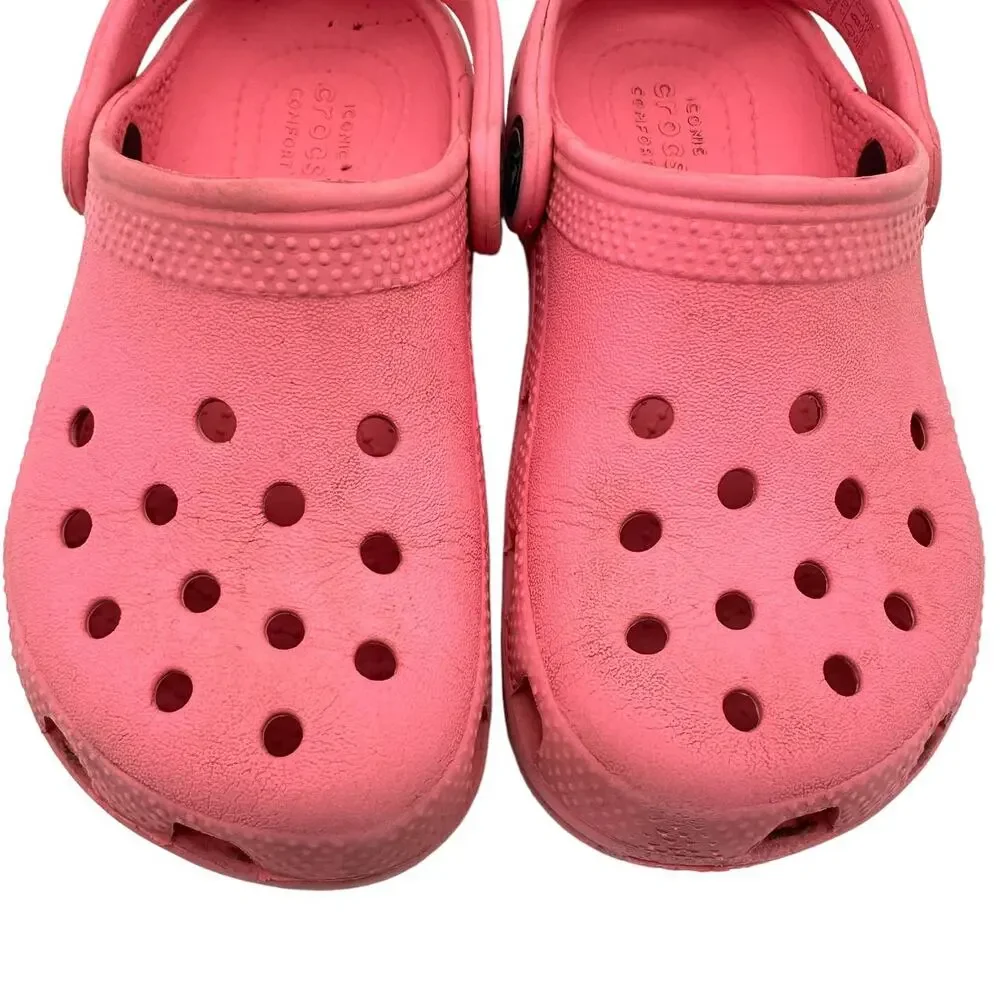 Crocs Girls Kids Sz: C10 Pink Rubber Versatile Classic Slingback Strap Clog